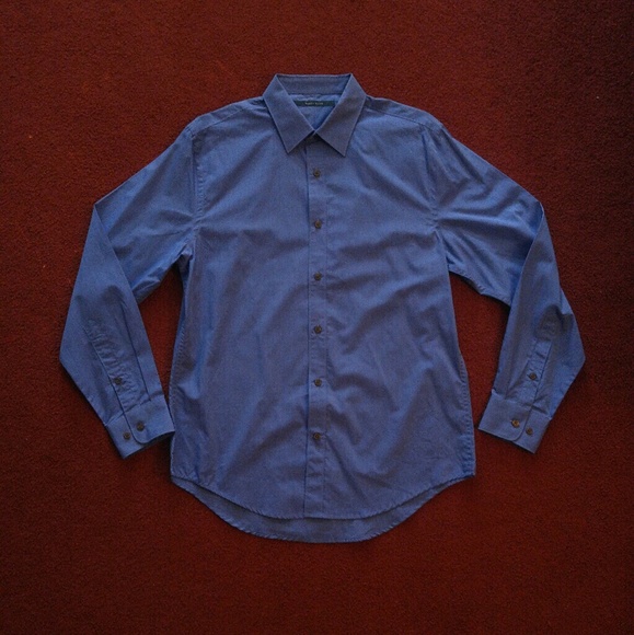 Men's Perry Ellis Blue Dress Shirt Medium - Picture 2 of 4